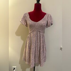 Passport Floral Mini Dress in Pink and White